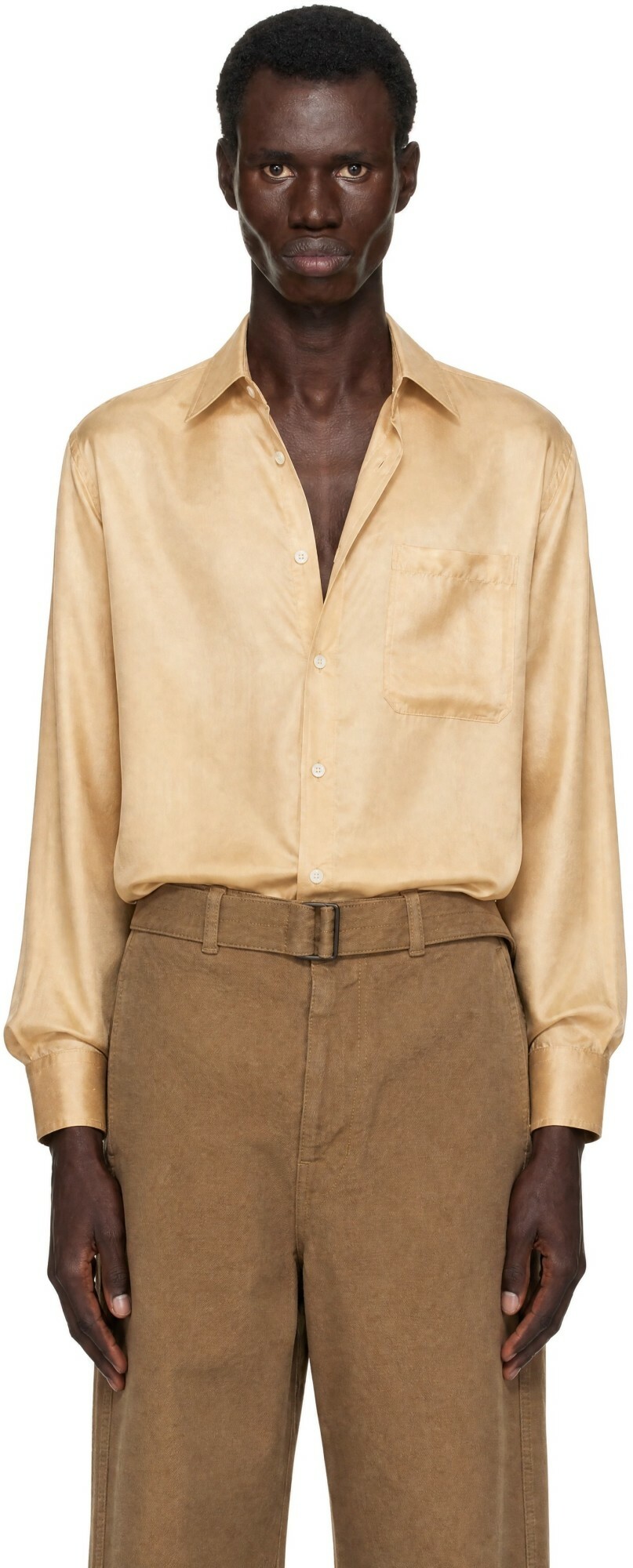 LEMAIRE Beige Loose Silk Shirt