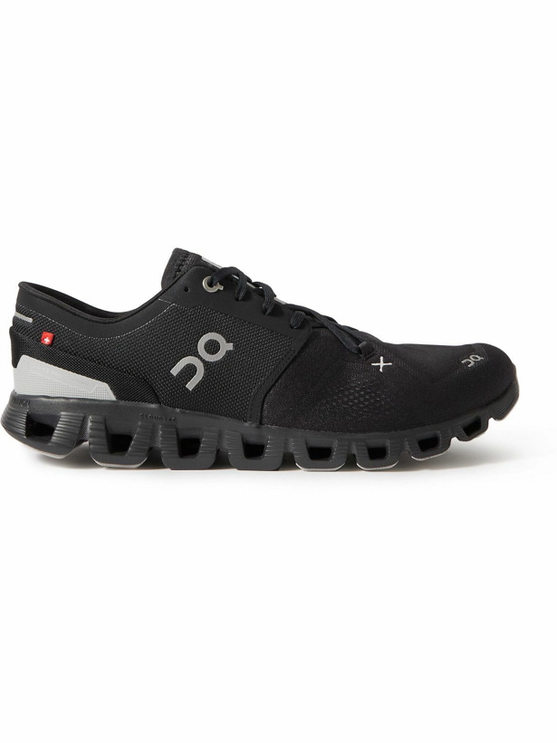 Photo: ON - Cloud X3 Rubber-Trimmed Mesh Running Sneakers - Black