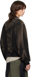 JiyongKim Black & Brown Sun-Bleached Bomber Jacket