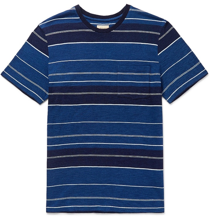 Photo: Bellerose - Striped Cotton-Jersey T-Shirt - Blue
