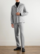 Zegna - Straight-Leg Pleated Wool-Flannel Trousers - Gray