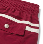 Atalaye - Roya Short-Length Striped Swim Shorts - Red