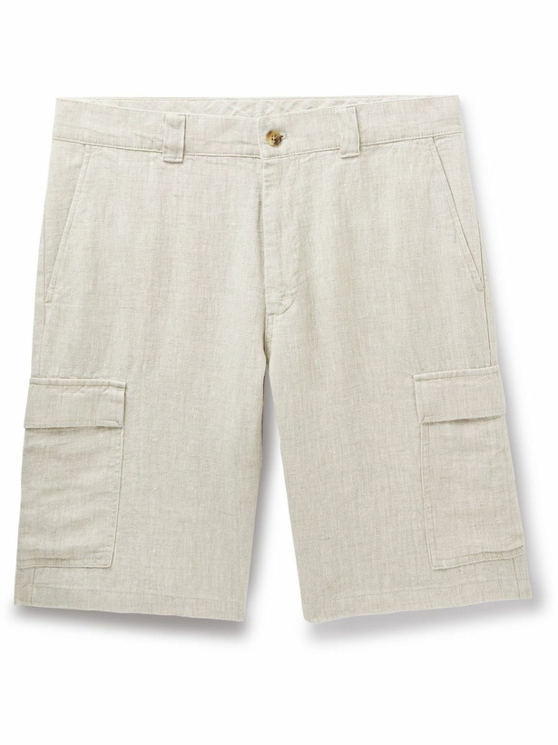 Photo: NN07 - Armi Straight-Leg Linen Cargo Shorts - Neutrals