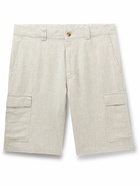 NN07 - Armi Straight-Leg Linen Cargo Shorts - Neutrals