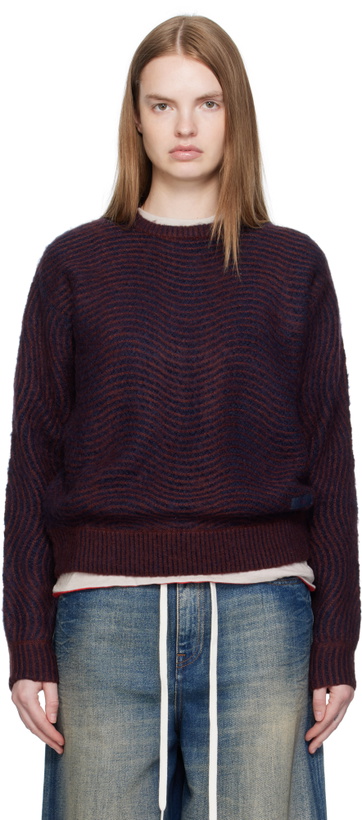 Photo: Dime Burgundy Mohair Wave Knit Sweater