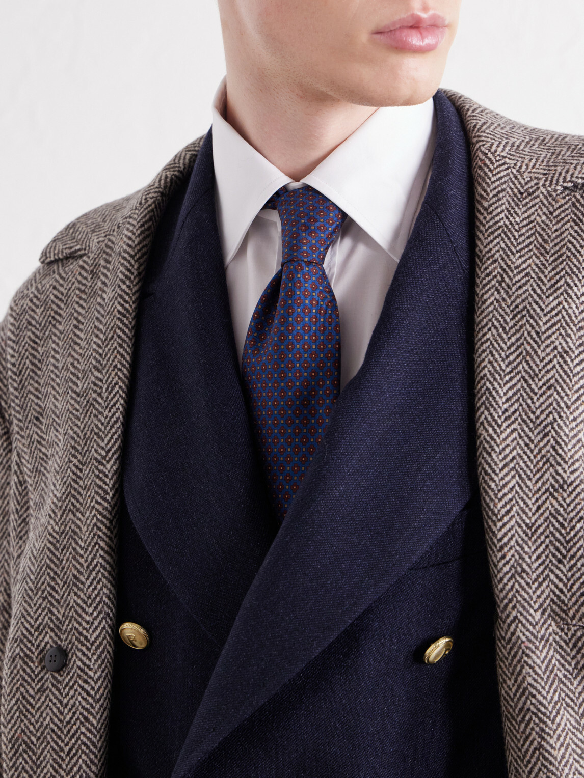 Rubinacci - 8cm Printed Silk-Twill Tie - Blue