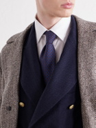 Rubinacci - 8cm Printed Silk-Twill Tie - Blue