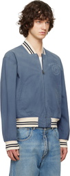 Maison Margiela Blue Varsity Caban Jacket