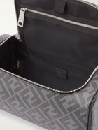 Fendi - Leather-Trimmed Logo-Print Coated-Canvas Wash Bag