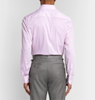 Brioni - Cutaway-Collar Striped Cotton-Poplin Shirt - Pink