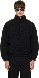 Jil Sander Black Quarter-Zip Sweater