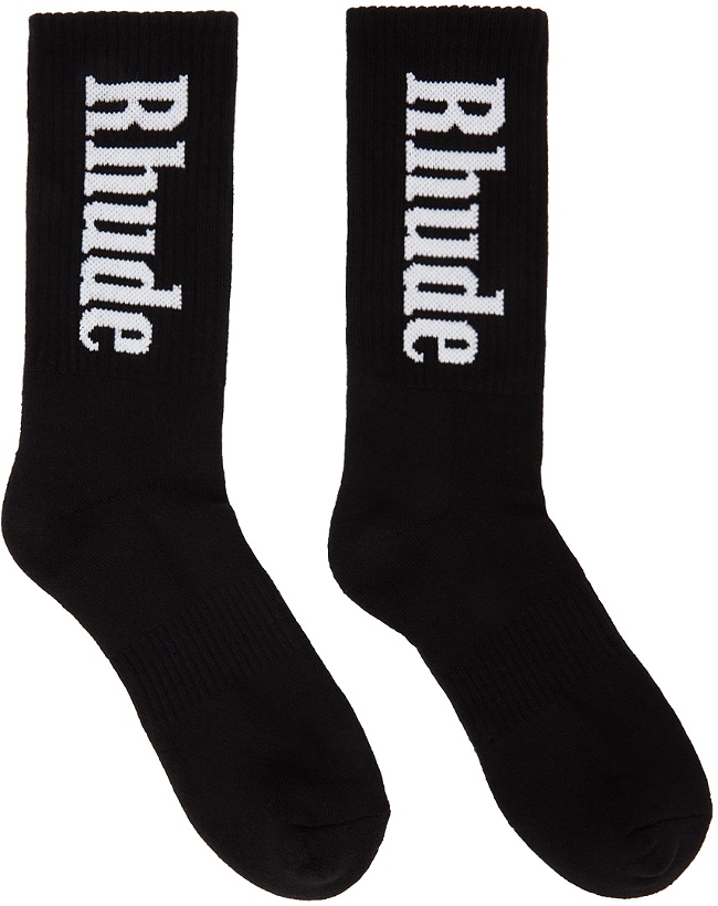 Photo: Rhude Black Logo Socks