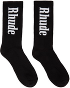 Rhude Black Logo Socks