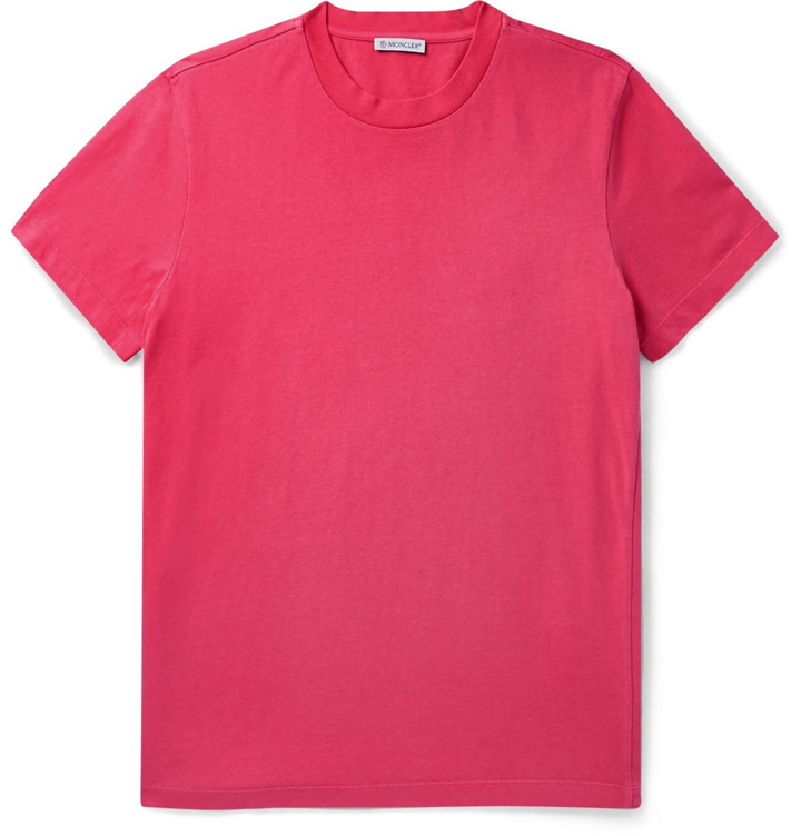 Photo: Moncler - Maglia Logo-Embroidered Cotton-Jersey T-Shirt - Pink