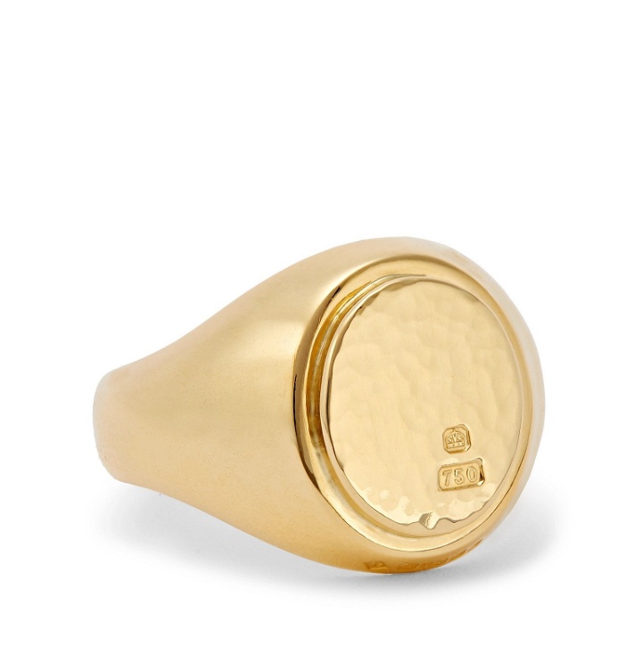 Photo: Bunney - Hammered 18-Karat Gold Signet Ring - Gold