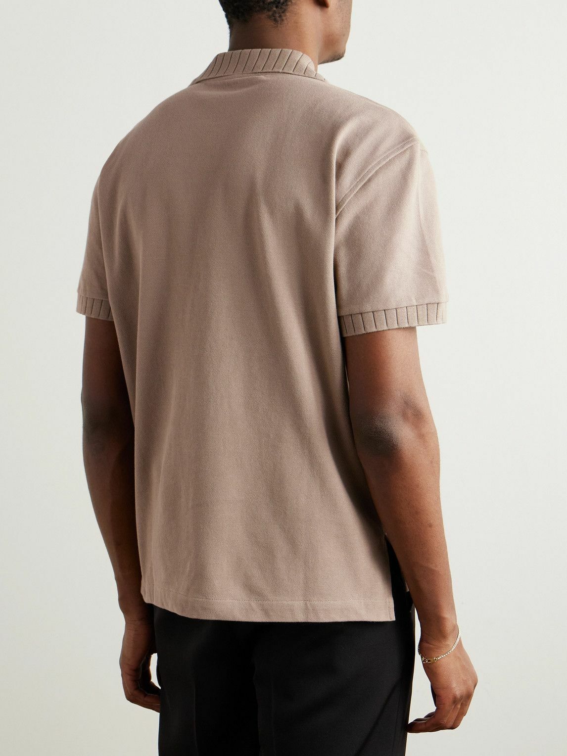 Stòffa - Cotton-Piqué Polo Shirt - Brown