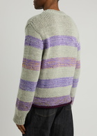 Loewe Striped-intarsia Wool-blend Jumper Grey