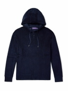 Ralph Lauren Purple label - Riviera Cotton and Modal-Blend Terry Half-Placket Hoodie - Blue