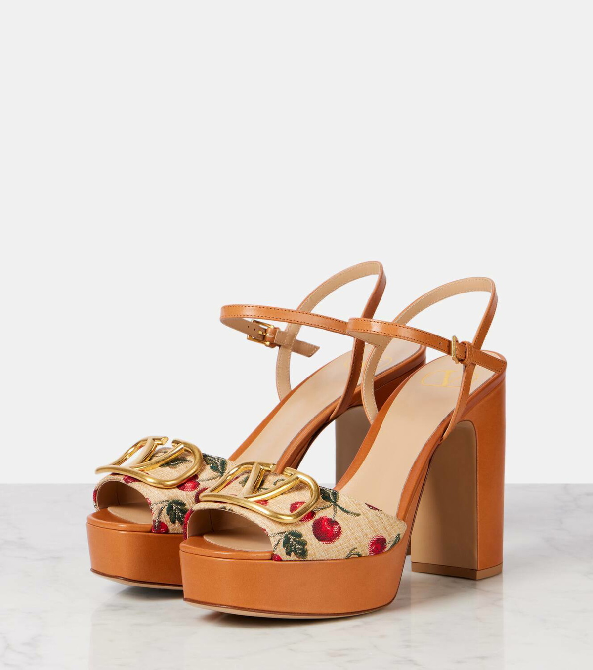 Valentino Garavani VLogo Signature 80 raffia-effect platform sandals