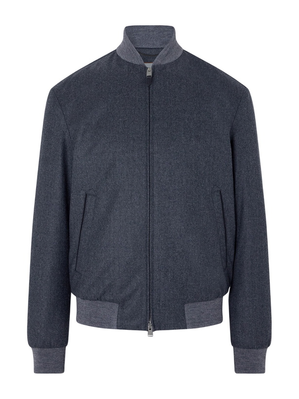 Photo: Canali - Wool Bomber Jacket - Blue