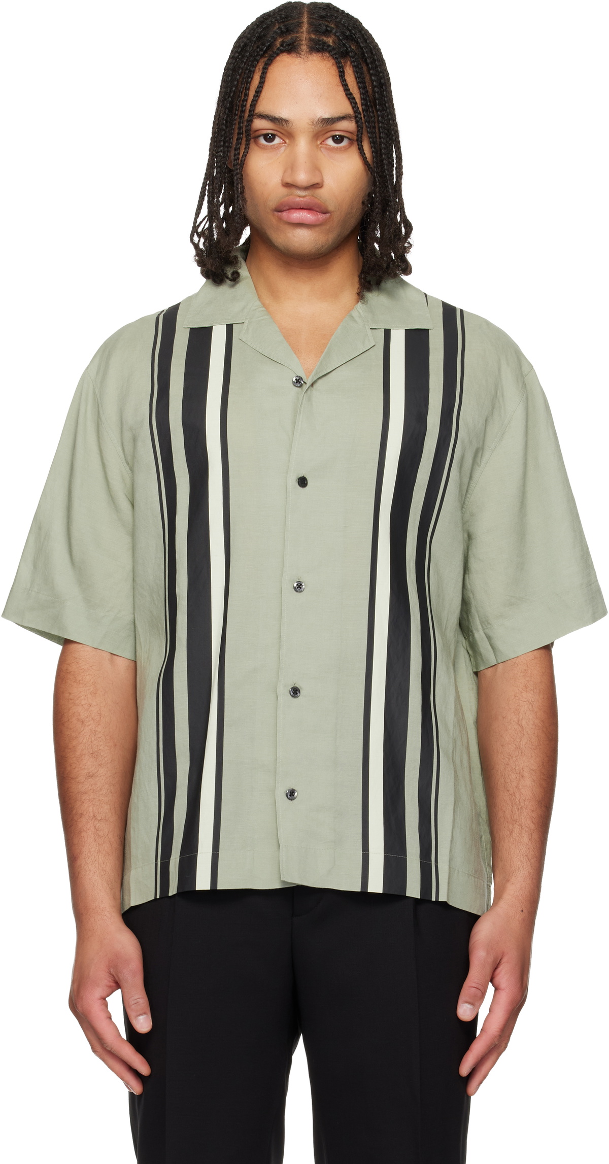 Hugo Green Striped Shirt