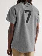 Fear of God - Logo-Appliquéd Wool-Blend Zip-Up T-Shirt - Gray