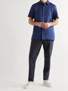 ERMENEGILDO ZEGNA - Button-Down Collar Linen Shirt - Blue - S