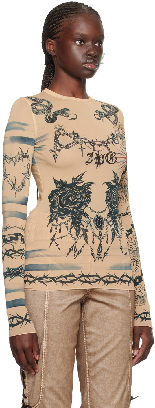 Jean Paul Gaultier Beige KNWLS Edition Long Sleeve T-Shirt