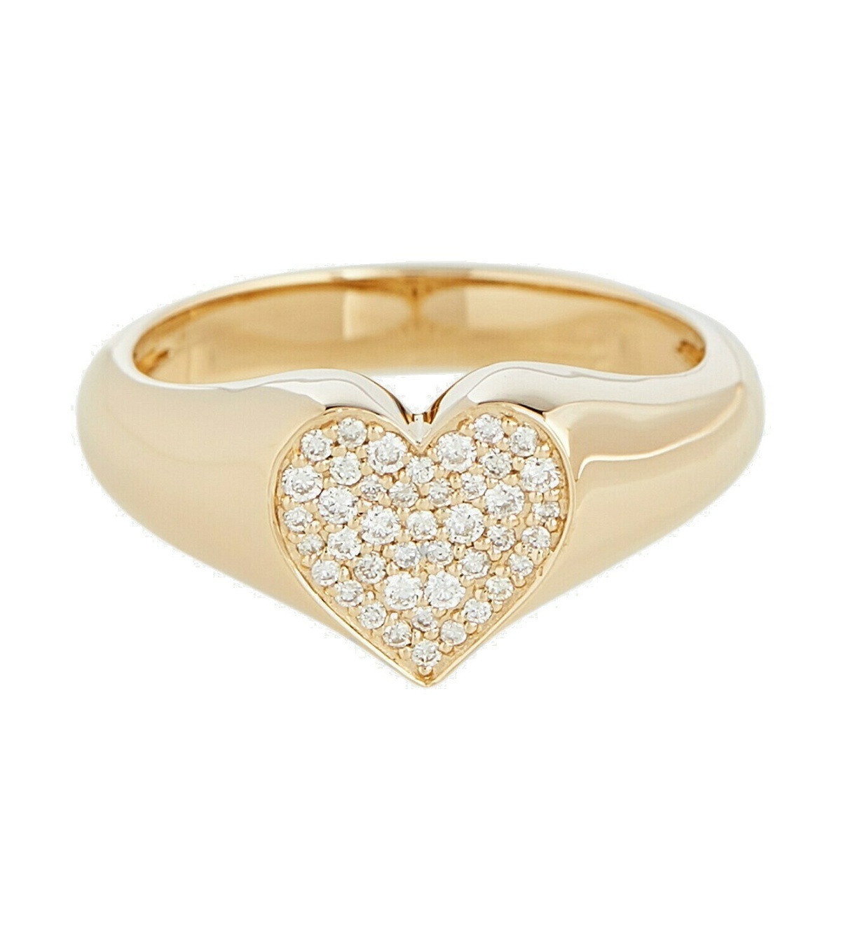 Photo: Sydney Evan 14kt yellow gold heart ring with diamonds