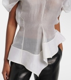 Khaite Rumi sheer peplum silk top