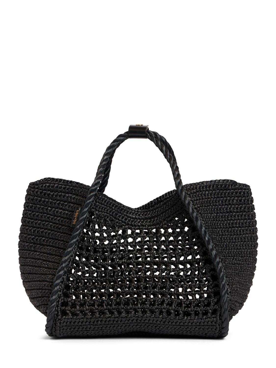 MAX MARA - Small Basket Marine Raffia Effect Bag Max Mara