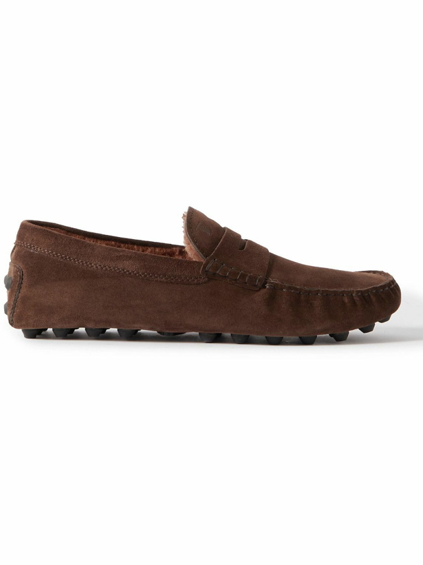 Photo: Tod's - Gommino Shearling-Lined Driving Shoes - Brown
