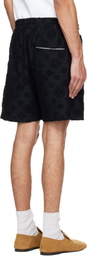 Casablanca Black Towelling Monogram Shorts