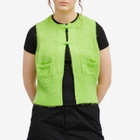 Beams Boy Women's G. Button Vest in Lime.Grn 