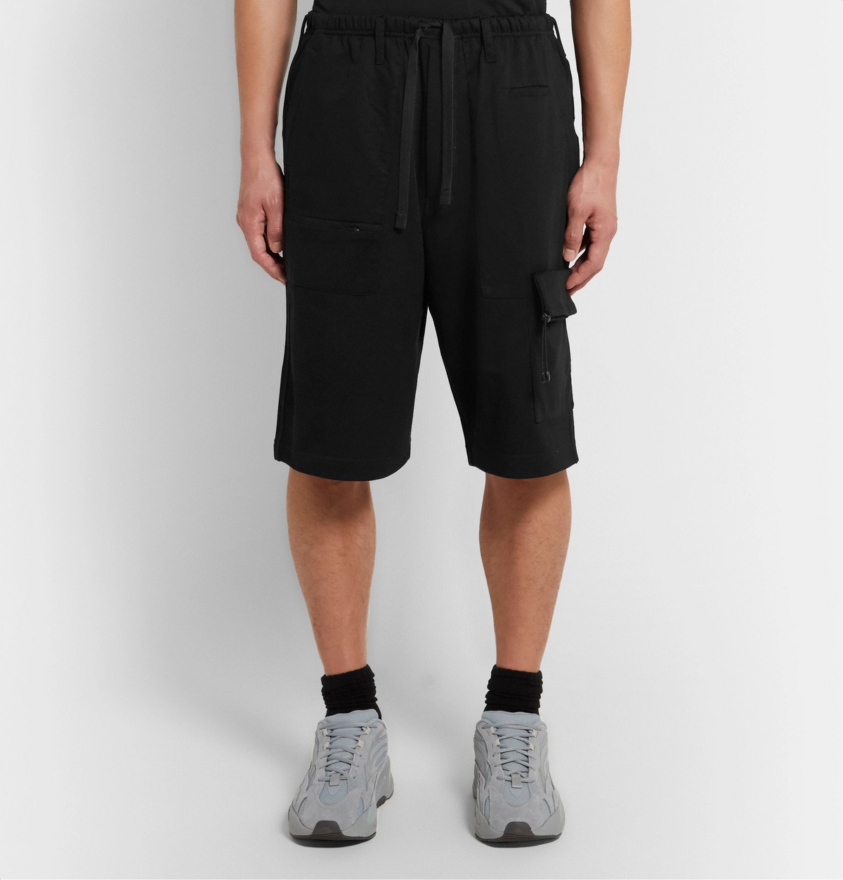 Y-3 - Wide-Leg Panelled Piqué and Cotton-Blend Jersey Drawstring