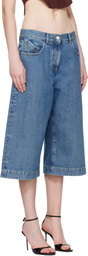 The Attico Blue Washed Denim Shorts