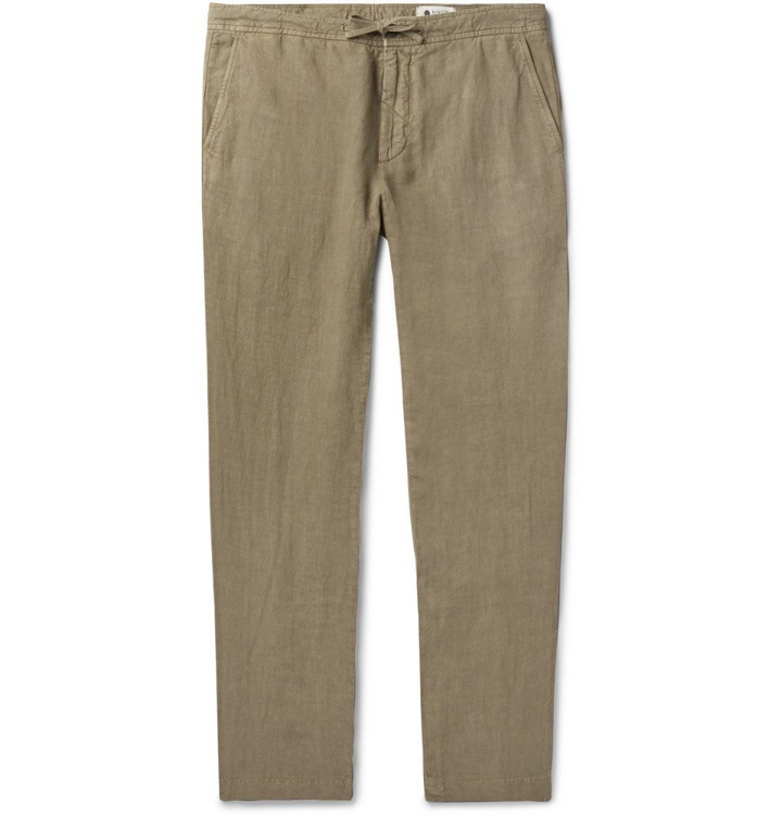 Photo: NN07 - Copenhagen Slim-Fit Garment-Dyed Linen Drawstring Trousers - Green