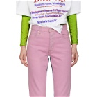 Martine Rose Pink Tie-Dye Jeans