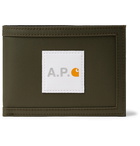 A.P.C. - Carhartt WIP Logo-Appliquéd Bifold Cardholder - Green