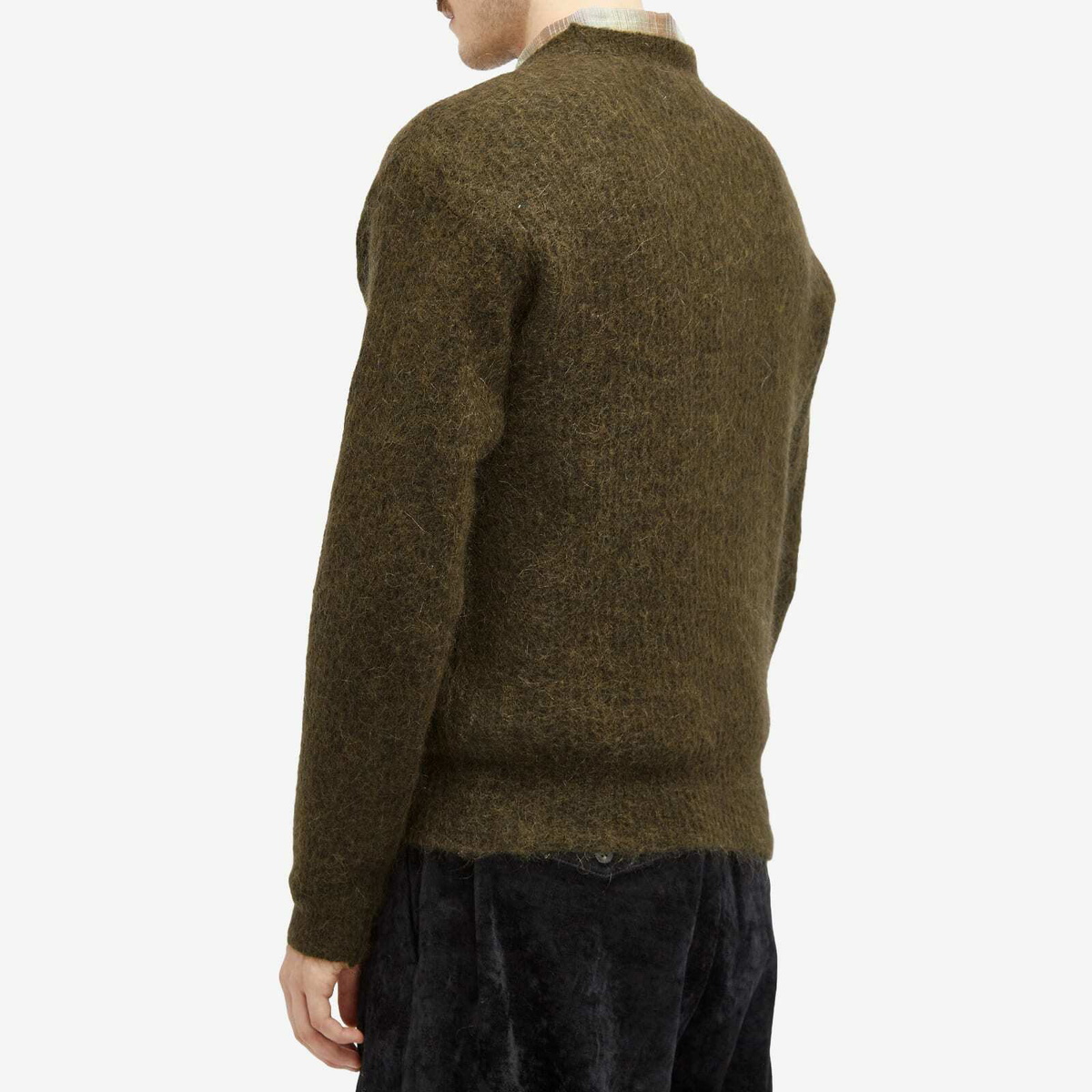 Merely Made Men's Melange Mohair Knit in Army Khaki