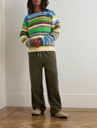 The Elder Statesman - Wide-Leg Cotton and Cashmere-Blend Jersey Sweatpants - Green