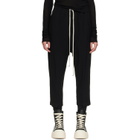Rick Owens Black Drawstring Astaires Cropped Trousers