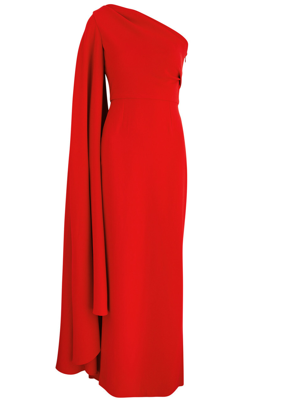 送・関税負担なし◆SOLACE LONDON◆デラのドレープガウン Solace London Daria Draped One-shoulder Maxi Dress Red