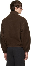 Jil Sander Brown Quarter-Zip Sweater