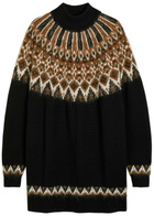 Staud Liza Patterned Wool-blend Jumper Dress Multicoloured