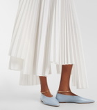 Plan C Plissé asymmetric muslin maxi skirt