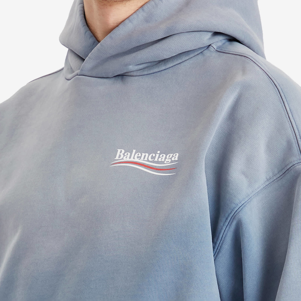 Balenciaga バレンシアガ / Campaign Medium Fit Hoodie Balenciaga Men's Campaign Medium Fit Hoodie in Faded Blue
