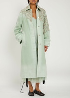 Erdem Crystal-embellished Denim Coat Mint