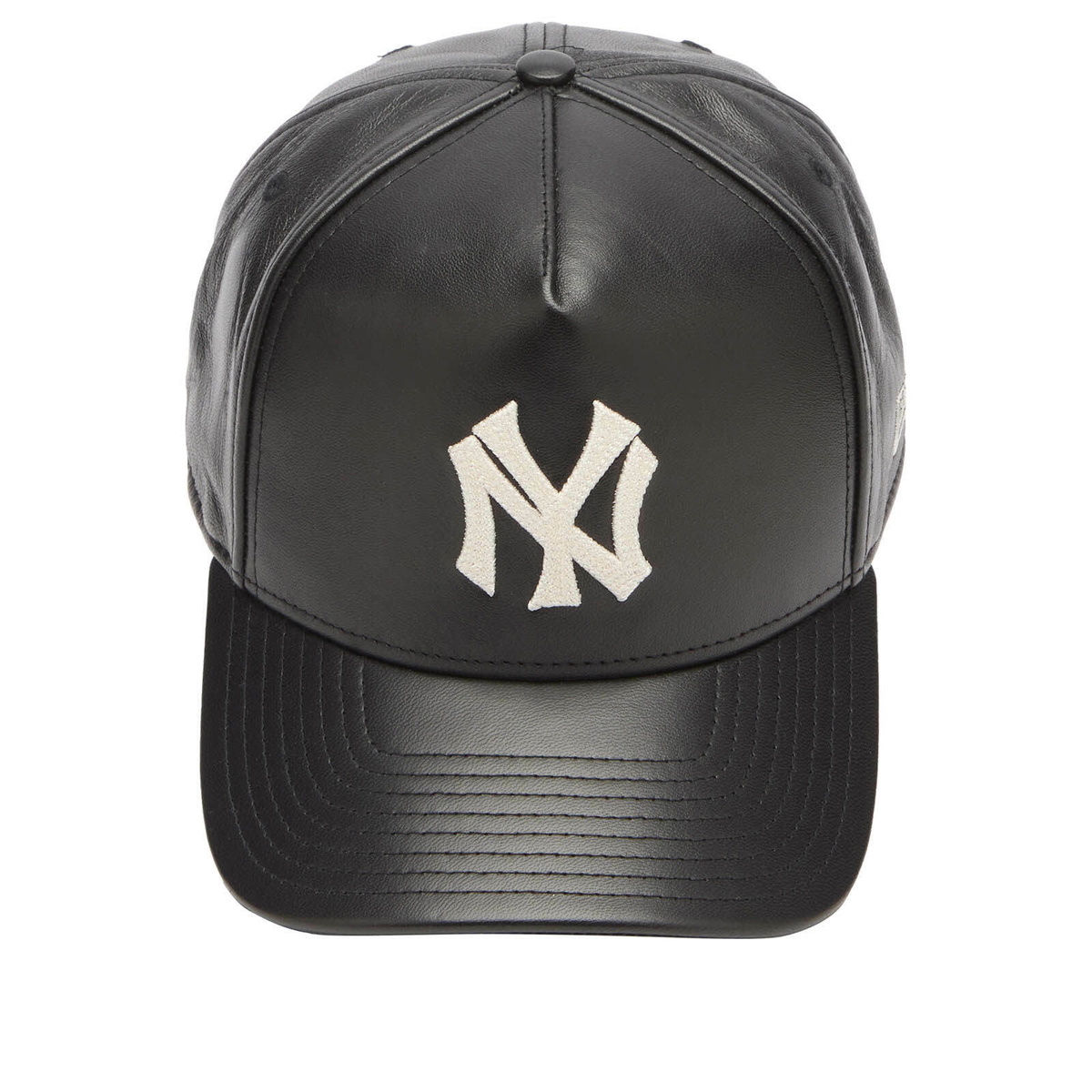 New Era New York Yankees Leather 9Forty A-Frame in Black 