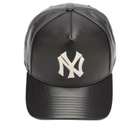 New Era New York Yankees Leather 9Forty A-Frame in Black 